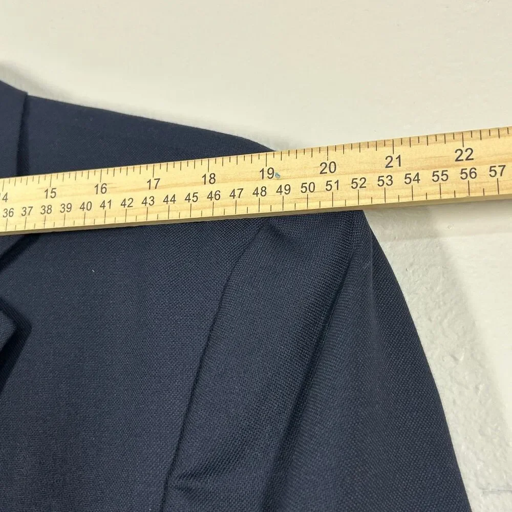 Stafford Essentials Sport Coat Mens 48 Regular Navy Wool Blend Two Button
